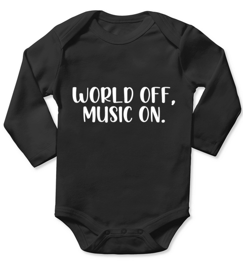 World off music on Long Sleeve Baby One-Piece