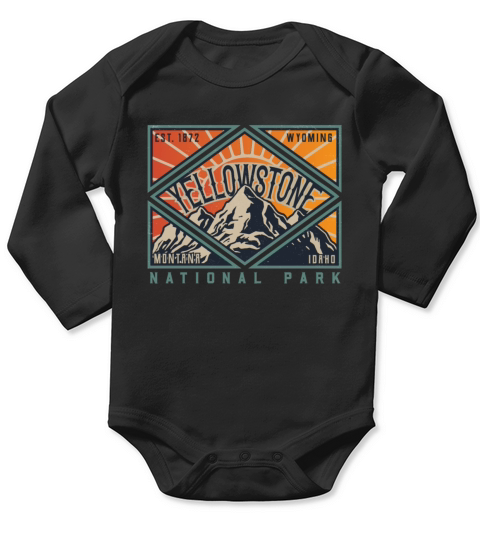 Yellowstone National Park Hiking Camping Long Sleeve Baby One-Piece