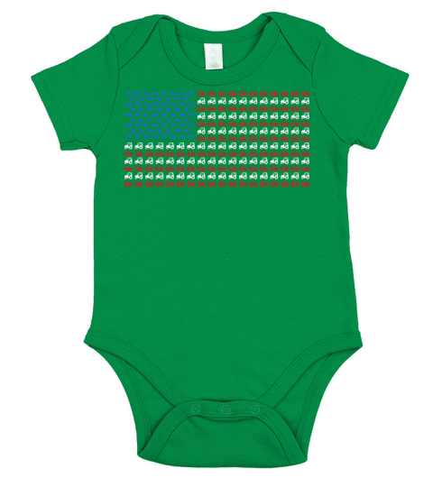 4th of July Gift for Farmer Farming American Flag Short Sleeve Baby One-Piece