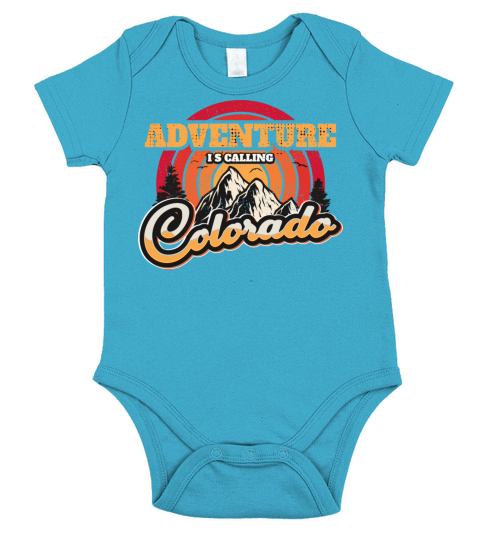 Colorado Retro Vintage Hiking Mountains Nature Short Sleeve Baby One-Piece