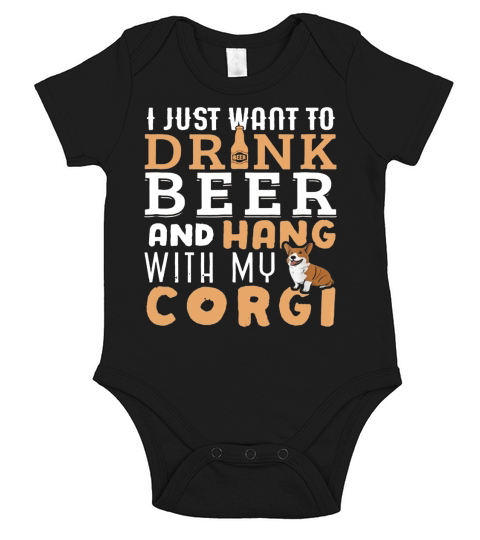 Corgi Dad Short Sleeve Baby One-Piece