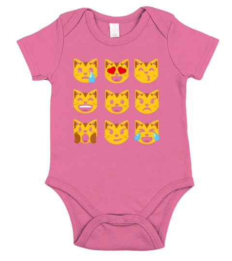 emoji t shirt cat smiley face emoticon love kiss laugh lln Short Sleeve Baby One-Piece