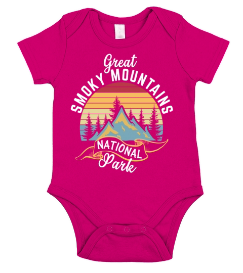 Great Smoky Mountains Vintage Camping Memories Par Short Sleeve Baby One-Piece