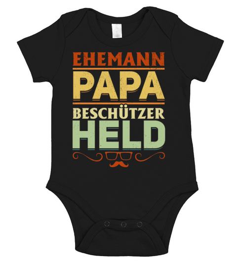 Husband Dad Protector Hero Fathers Day Vintage Short Sleeve Baby One-Piece