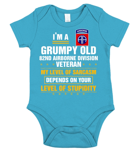 Im a Grumpy Old 82nd Airborne Division Veteran T-Shirt Short Sleeve Baby One-Piece