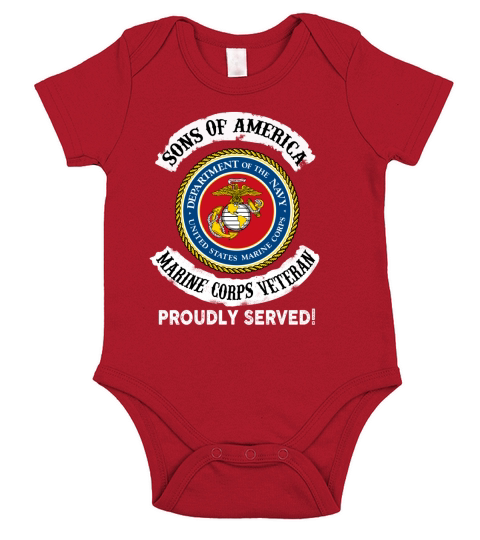 Son of America - Marine Corps Veteran - Proudly Served Short Sleeve Baby One-Piece