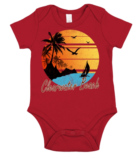 Vintage Clearwater Beach Summer Gift 2020 Short Sleeve Baby One-Piece