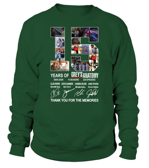 15 years of Grey’s Anatomy thank you for the memories Sweatshirt Unisex