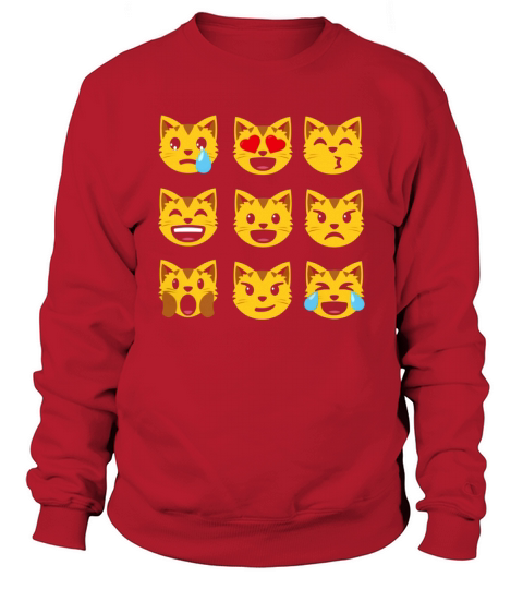 emoji t shirt cat smiley face emoticon love kiss laugh lln Sweatshirt Unisex