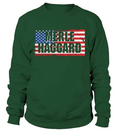 Vintage Graphic Merle Haggard On Flag Sweatshirt Unisex