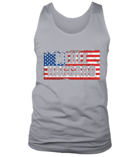 Vintage Graphic Merle Haggard On Flag Tank Top Unisex