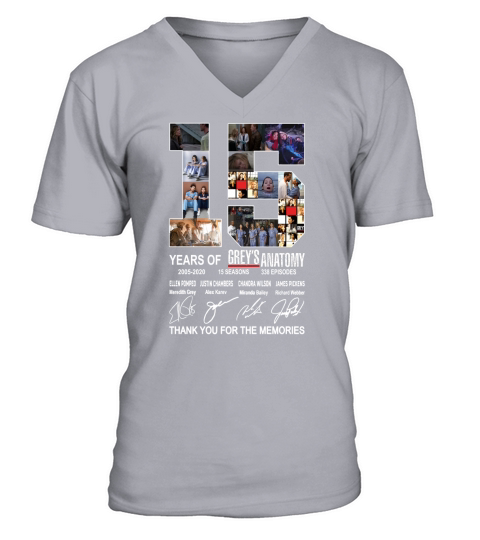 15 years of Grey’s Anatomy thank you for the memories V-Neck T-shirt