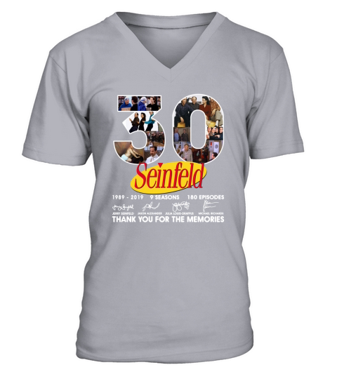 30 years Seinfeld from1989 to 2019 9 seasons 180 episodes Thank you for the memories V-Neck T-shirt