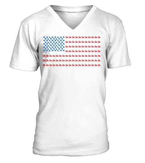 4th of July Gift for Farmer Farming American Flag V-Neck T-shirt
