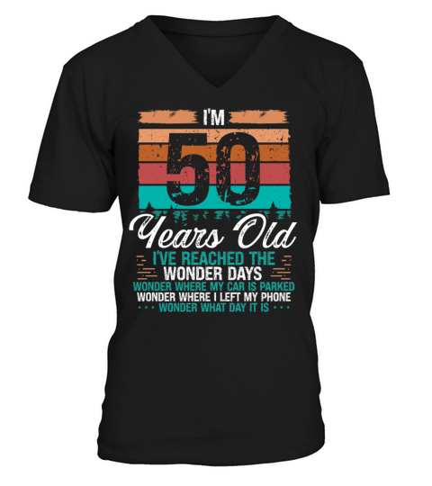 50th Birthday Idea Birthdays Retro 50 Years Old V-Neck T-shirt