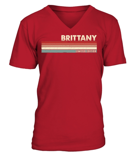Brittany - Funny Retro Vintage Name 80s 90s V-Neck T-shirt