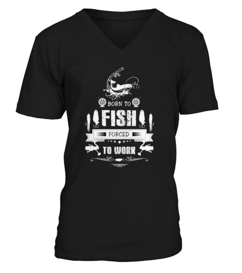 Fisher Angler Hooker funny Birthday Fishing V-Neck T-shirt