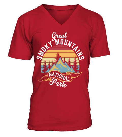 Great Smoky Mountains Vintage Camping Memories Par V-Neck T-shirt