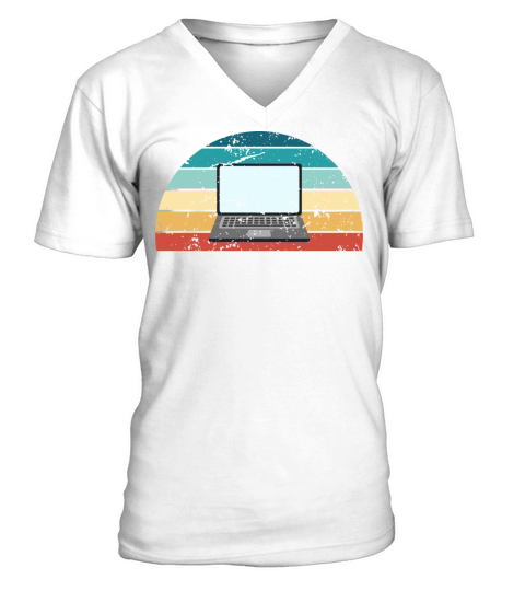 Retro Blogging Sunset Vintage Blogger Sunrise V-Neck T-shirt
