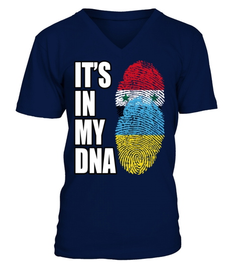 Syrian And Ukrainian Vintage Heritage DNA Flag V-Neck T-shirt