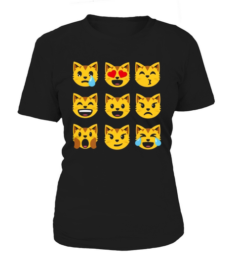 emoji t shirt cat smiley face emoticon love kiss laugh lln Women's T-Shirt