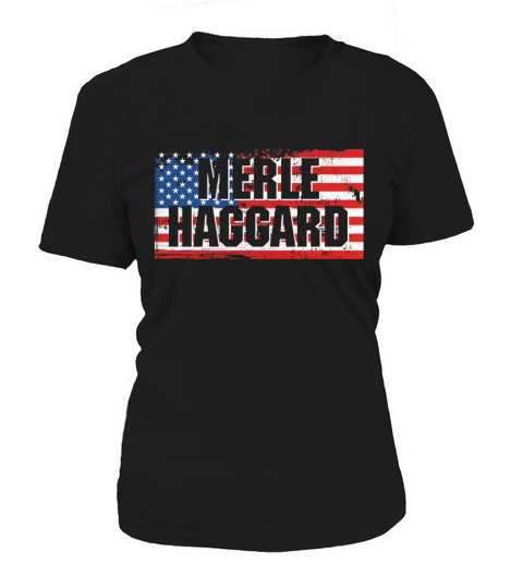 Vintage Graphic Merle Haggard On Flag Women's T-Shirt