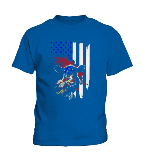 Cow American flag 4th Of July Independence Day shirt Kids T-Shirt