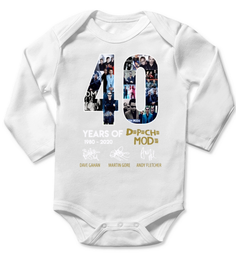 40 Years Of 1980-2020 Depeche Mode Signatures shirt Long Sleeve Baby One-Piece