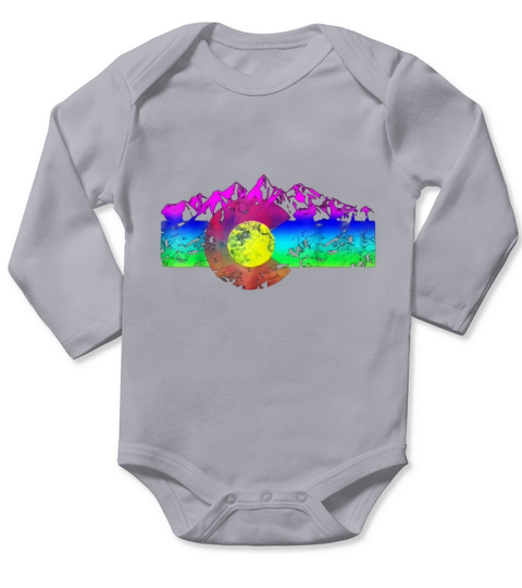Colorado Flag Mountains Retro Vintage Distressed Graphic shirt Long Sleeve Baby One-Piece