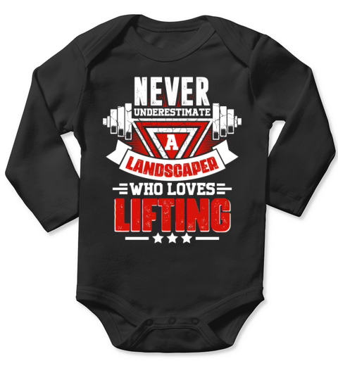 Never Underestimate Landscaper Gym Workout Fitness Long Sleeve Baby One-Piece