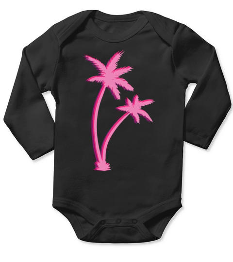 palm trees Long Sleeve Baby One-Piece