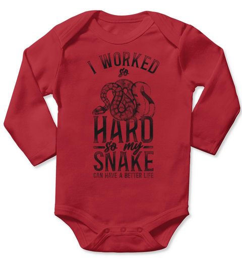 Snake Serpent Vintage I Worked Long Sleeve Baby One-Piece
