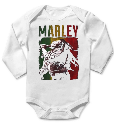 Vintage Marley Rasta Bob Reggae shirt Long Sleeve Baby One-Piece