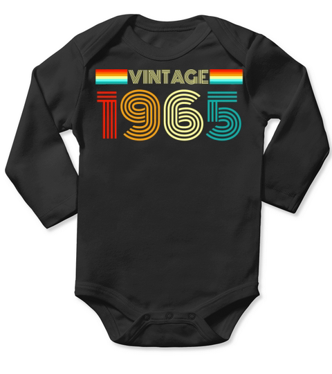 Vintage Retro 1965 - Vintage 1965 Birthday Gift Long Sleeve Baby One-Piece