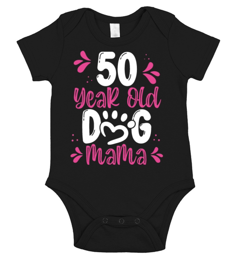 50 Year Old Dog Mom 50th Birthday for Dog Short Sleeve Baby One-Piece