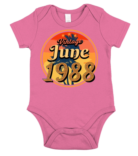 Birth Month Of June 1988 Short Sleeve Baby One-Piece
