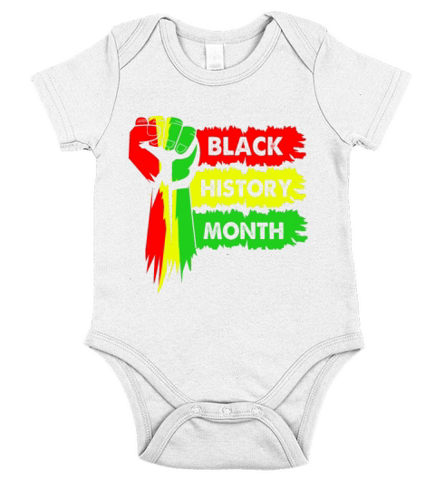 Black History Month Hand Fist Short Sleeve Baby One-Piece