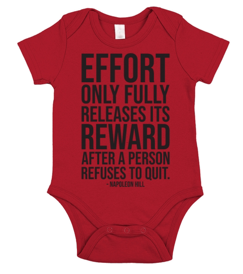 effort realises reward refuse to quit BLACK Short Sleeve Baby One-Piece