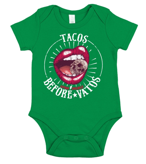 Latina Orgullo Tacos Before Vatos shirt Short Sleeve Baby One-Piece