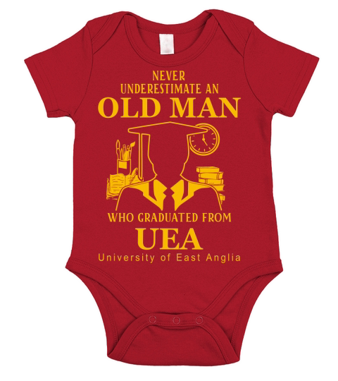 Never underestimate an old man who graduated from University of East Anglia Short Sleeve Baby One-Piece