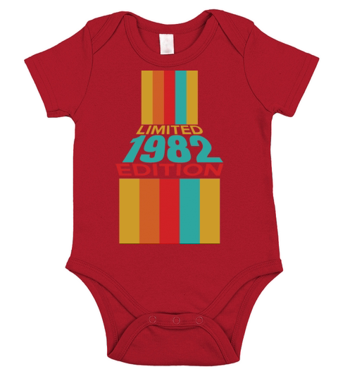 Retro Vintage 1982 Limited Edition 40th Birthday Short Sleeve Baby One-Piece