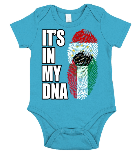 Tajikistani And Kuwaiti Vintage Heritage DNA Flag Short Sleeve Baby One-Piece