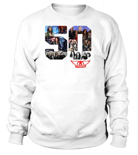 50 years of aerosmith 1970 2020 signatures thank you for the memories Sweatshirt Unisex