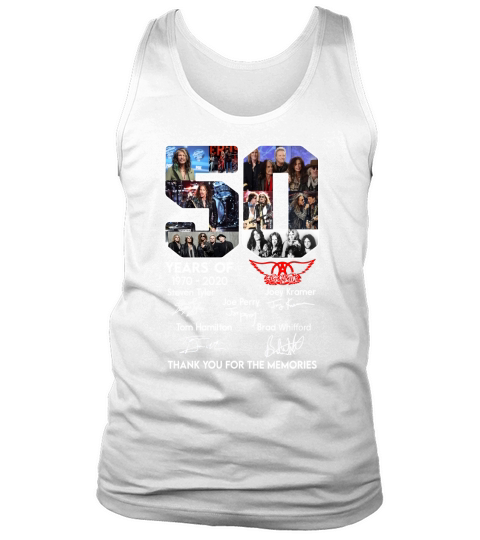 50 years of aerosmith 1970 2020 signatures thank you for the memories Tank Top Unisex