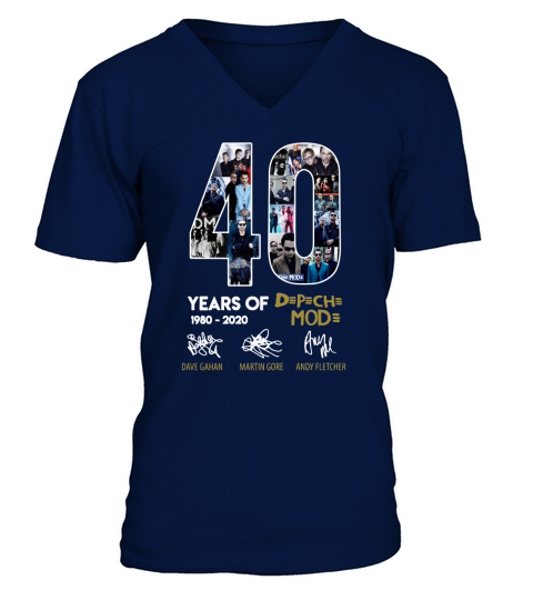 40 Years Of 1980-2020 Depeche Mode Signatures shirt V-Neck T-shirt