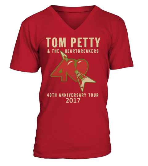 40th Anniversary Tour 2017 Tom Petty V-Neck T-shirt