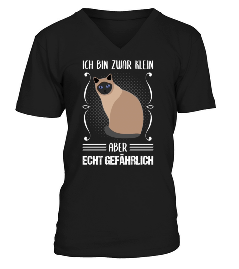 Cat Small But Dangerous Funny Quote Gift V-Neck T-shirt