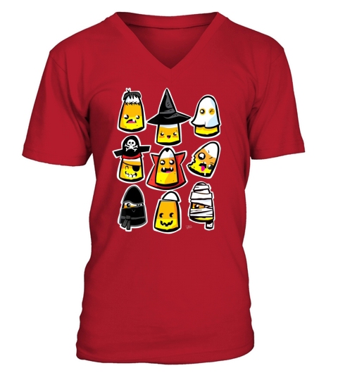 Funny Halloween Holiday Candy Corn Kawaii Cute Womens Funny Gift shirt V-Neck T-shirt