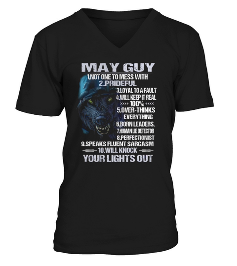 May Guy Your Lights Out V-Neck T-shirt