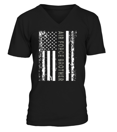 Military US Proud Air Force Brother Flag T-shirts V-Neck T-shirt
